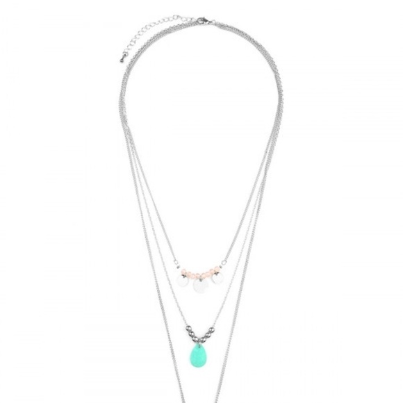 Leaf Multi Pendant Layered Necklace - Picture 3 of 3